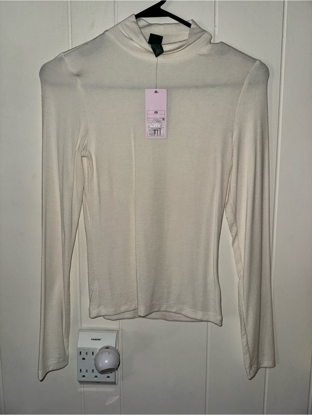 wild fable Cream Long-Sleeve Mock Neck Top
